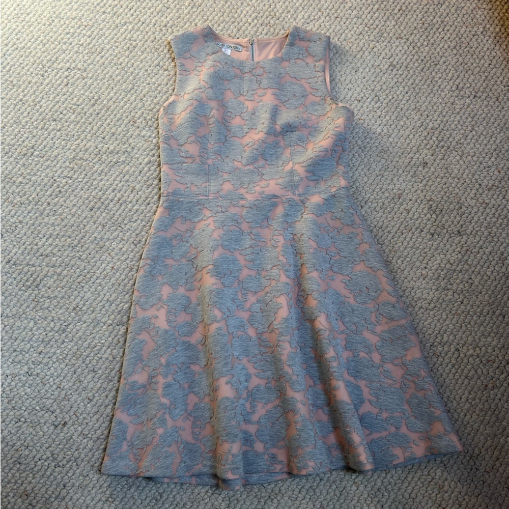 Maggy London Pink and Gray Floral Dress